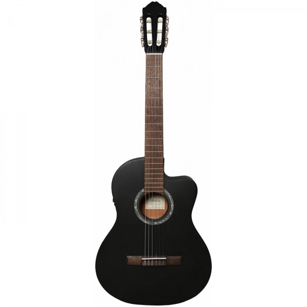 ALMIRES CEC-15 BKS - гитара классическая со звукоснимателем, верхн.дека-ель, корпус-красное дерево, цвет черный