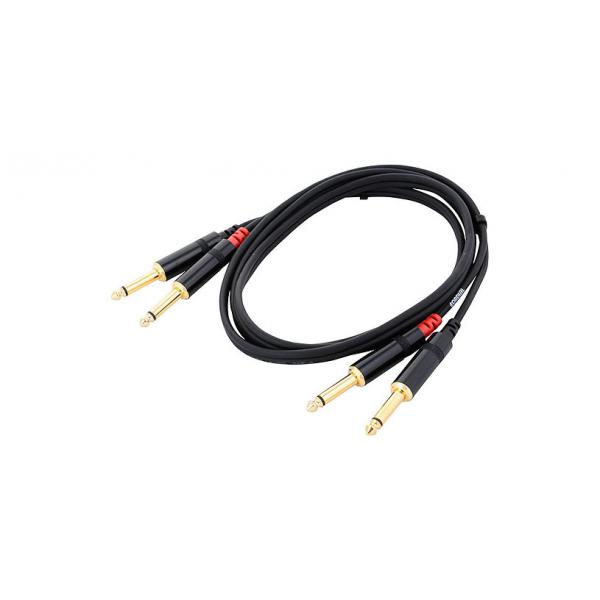 CORDIAL CFU 3 PP кабель 2моно-джек 6,3 мм male/2моно-джек 6,3 мм male, 3,0 м, черный 