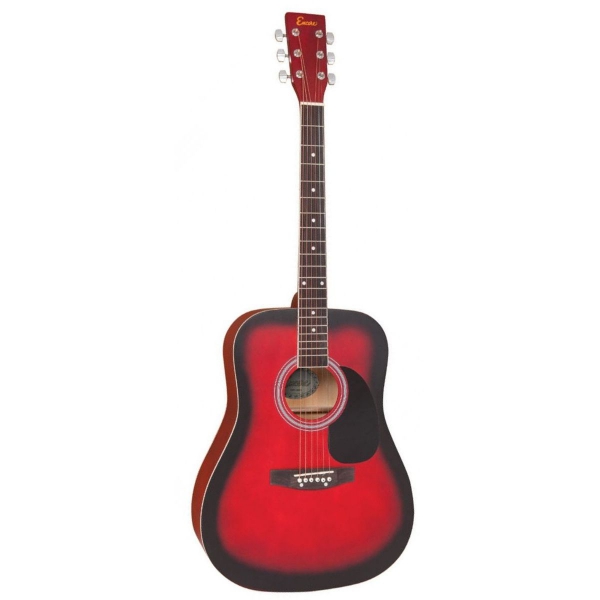 Encore EW100R - акустическая гитара, Dreadnought, цвет красный берст матовый