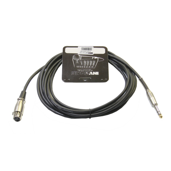INVOTONE ACM1006BK - Микрофонный кабель, mono jack 6,3 <-> XLR3F, длина 6 м (черный)