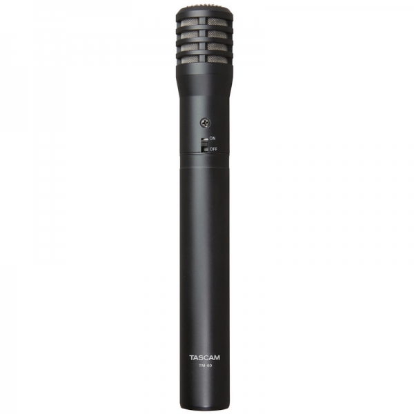 TASCAM TM-60 конденсаторный кардиоидный микрофон с питанием от батарейки типа АА., 50 Гц до 18 кГц,