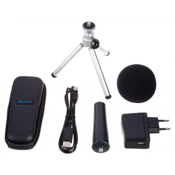 Zoom APH1n комплект аксессуаров для ручного рекордера Zoom H1n: ветрозащита, сетевой адаптер, USB-кабель, стойка-треножник, твердый чехол, крепеж для микрофонной стойки